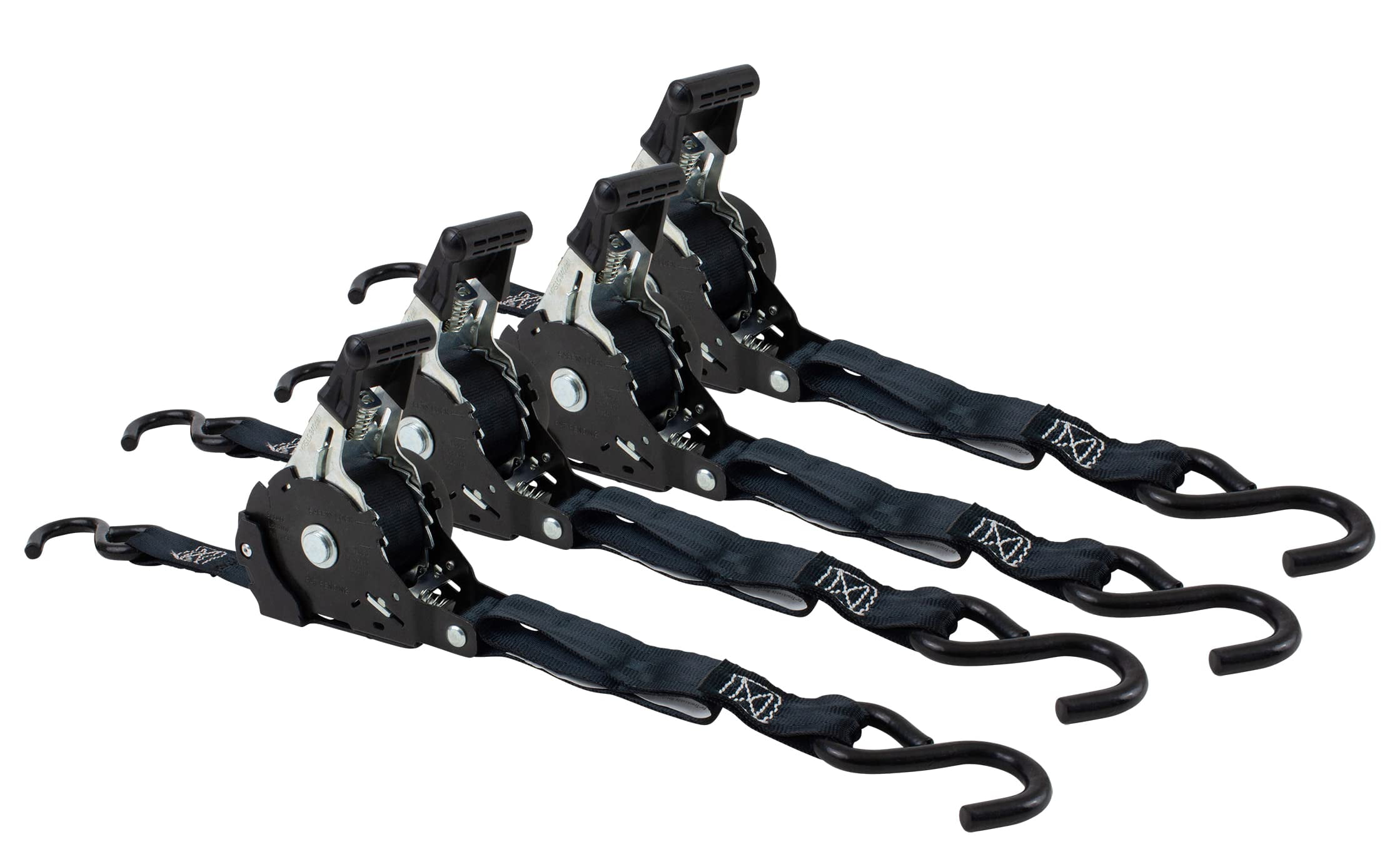 1 x 12' Retractable Ratchet Straps with Coated S Hook